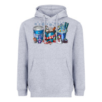 Heather Grey Christmas Coffee Heavyweight Hoodie - CowhideDigitalArt