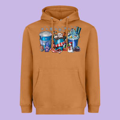 Christmas Coffee Heavyweight Hoodie Designed By Cowhidedigitalart