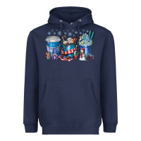 Navy Christmas Coffee Heavyweight Hoodie - CowhideDigitalArt