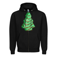 Black green christmas cake Zipper Hoodie - FaDigitalArtStudio
