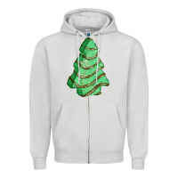 Dove Grey green christmas cake Zipper Hoodie - FaDigitalArtStudio
