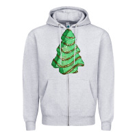 Heather Grey green christmas cake Zipper Hoodie - FaDigitalArtStudio