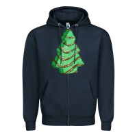 Navy green christmas cake Zipper Hoodie - FaDigitalArtStudio