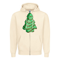 Sandshell green christmas cake Zipper Hoodie - FaDigitalArtStudio