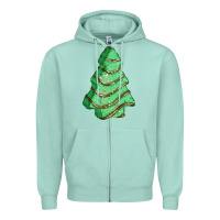 Seafoam green christmas cake Zipper Hoodie - FaDigitalArtStudio