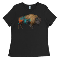 Black leopard bison Ladies Tee - RanaPortraitStore