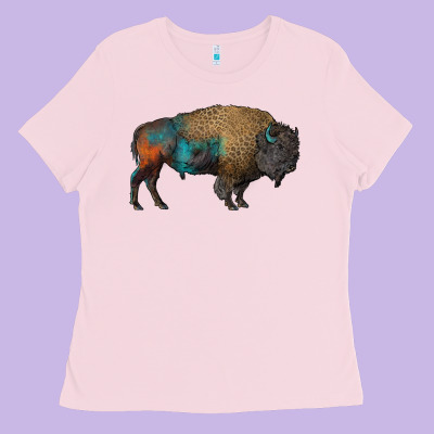 Leopard Bison Ladies Tee Designed By Ranaportraitstore