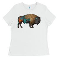 White leopard bison Ladies Tee - RanaPortraitStore