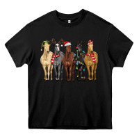 Black horses with christmas Heavy Core Tee - MaliasSmallBusiness
