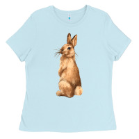 Baby Blue Bunny Ladies Tee - NancyCooperArtShop