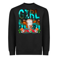 Black Girl Mom Cow Flowers Heavyweight Sweatshirt - CowCowDesign