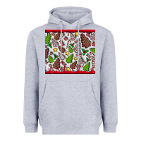 Heather Grey Christmas Cakes Heavyweight Hoodie - CowhideDigitalArt