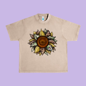 Sunflower Camouflage And Leopard 2 Urban Heavy Tee Designed By Jahusdesignshop