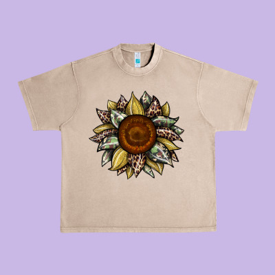 Sunflower Camouflage And Leopard 2 Urban Heavy Tee Designed By Jahusdesignshop
