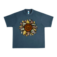 Midnight Navy sunflower camouflage and leopard 2 Urban Heavy Tee - JahusDesignShop