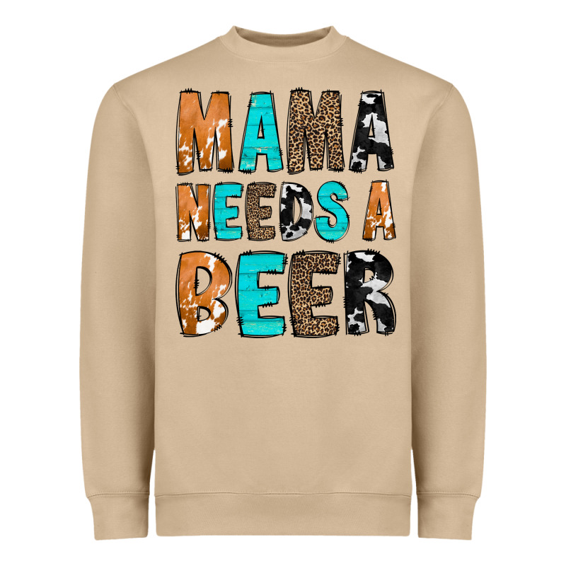 Mama Needs A Beer Heavyweight Sweatshirt by CowCowDesign | Teevron