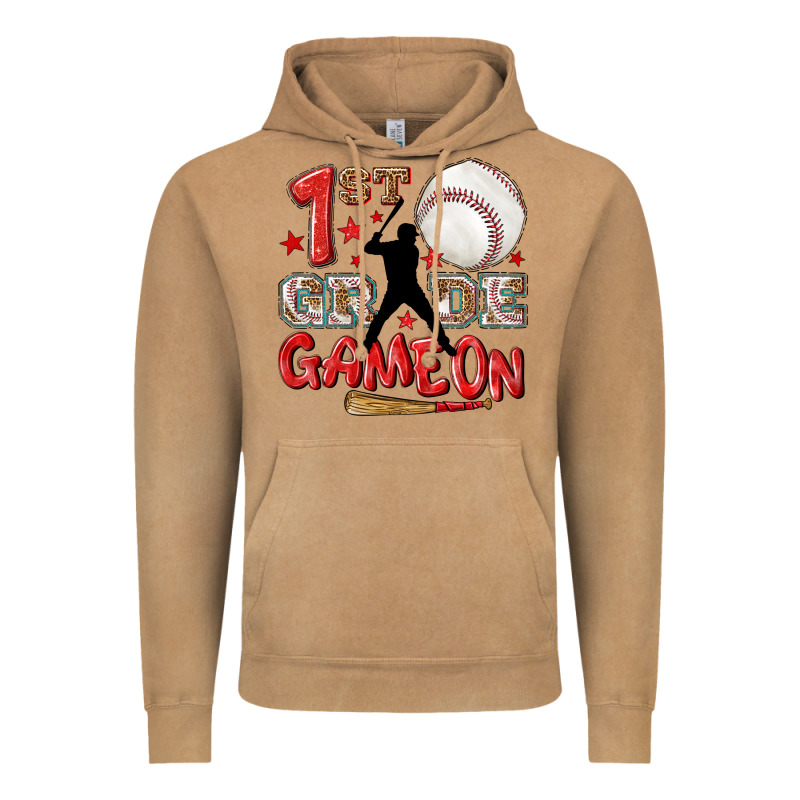 Back To School 1st Baseball Game On Vintage Hoodie by NancyCooperArtShop | Teevron