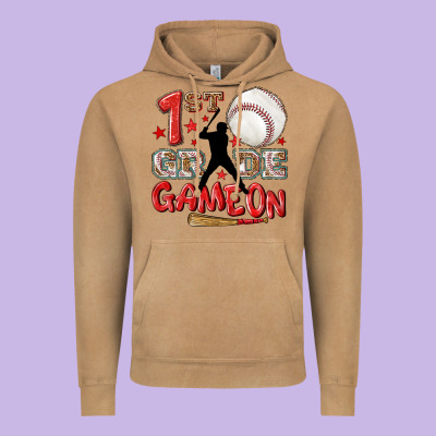 Back To School 1st Baseball Game On Vintage Hoodie Designed By Nancycooperartshop
