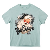 Arona believe buffalo plaid white christmas santa claus Heavy Core Tee - MaliasSmallBusiness