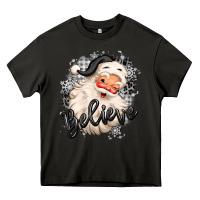 Asphalt believe buffalo plaid white christmas santa claus Heavy Core Tee - MaliasSmallBusiness