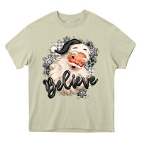 Mossy believe buffalo plaid white christmas santa claus Heavy Core Tee - MaliasSmallBusiness