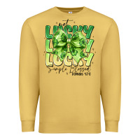 Antique Gold Not Lucky Simply Blessed Premium Sweatshirt - CowhideDigitalArt