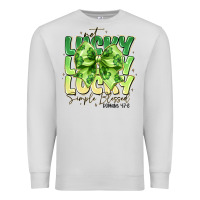 Dove Grey Not Lucky Simply Blessed Premium Sweatshirt - CowhideDigitalArt