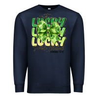 Navy Not Lucky Simply Blessed Premium Sweatshirt - CowhideDigitalArt