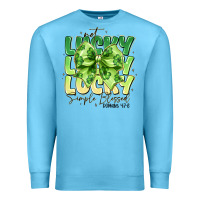 Ocean Blue Not Lucky Simply Blessed Premium Sweatshirt - CowhideDigitalArt