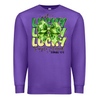 Purple Not Lucky Simply Blessed Premium Sweatshirt - CowhideDigitalArt