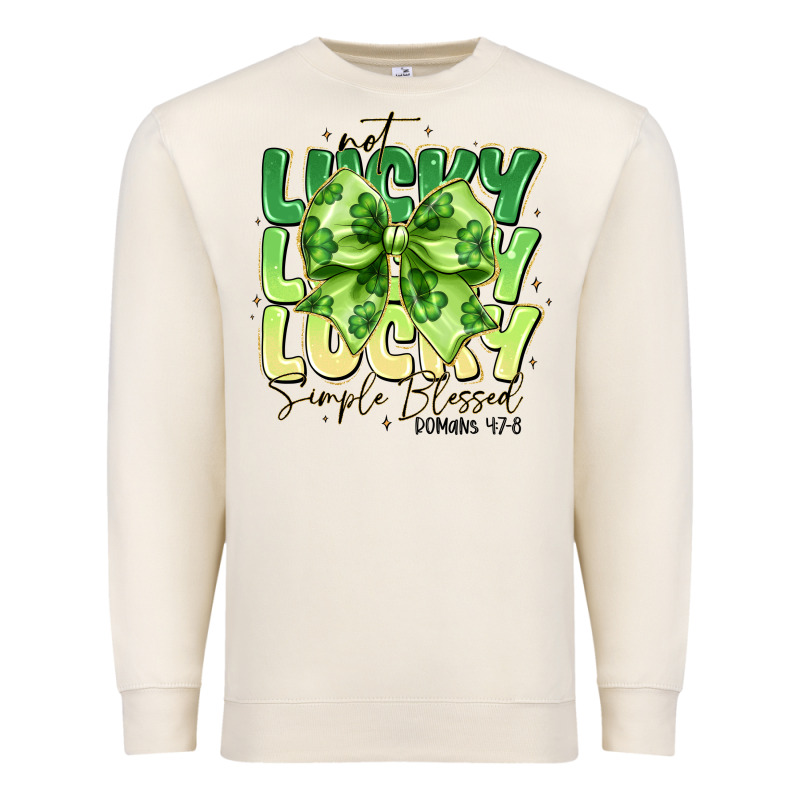 Not Lucky Simply Blessed Premium Sweatshirt by CowhideDigitalArt | Teevron