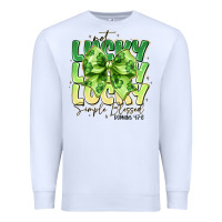White Not Lucky Simply Blessed Premium Sweatshirt - CowhideDigitalArt