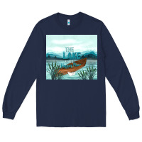 Navy the lake is my happy place Long Sleeve Tee - TumblerDesignByShophia