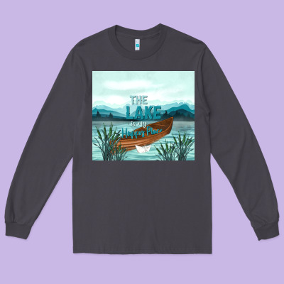 The Lake Is My Happy Place Long Sleeve Tee Designed By Tumblerdesignbyshophia