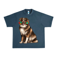 Midnight Navy australian shepherd with rope toy Urban Heavy Tee - texasbilliewilder