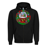Black snow globe christmas ornament Zipper Hoodie - BundleAndBundleShop