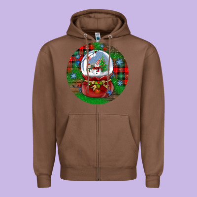 Snow Globe Christmas Ornament Zipper Hoodie Designed By Bundleandbundleshop