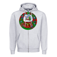 Heather Grey snow globe christmas ornament Zipper Hoodie - BundleAndBundleShop