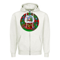 Oatmeal Heather snow globe christmas ornament Zipper Hoodie - BundleAndBundleShop