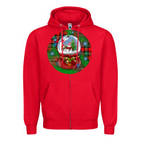 Red snow globe christmas ornament Zipper Hoodie - BundleAndBundleShop