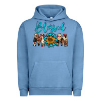 Pigment Pebble Blue blessed mom Urban Hoodie - Artiststas