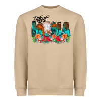 Mushroom Inked Mama Flowers Cow Heavyweight Sweatshirt - CowCowDesign