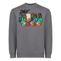 Storm Inked Mama Flowers Cow Heavyweight Sweatshirt - CowCowDesign