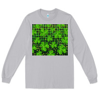 Moon Dust Saint Patricks Day Shamrock And Plaid Long Sleeve Tee - RanaPortraitStore