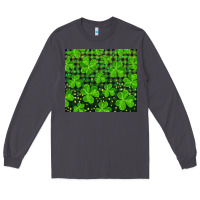 Smoke Saint Patricks Day Shamrock And Plaid Long Sleeve Tee - RanaPortraitStore