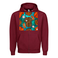 Burgundy baseball leopard uniform and hotdog with gemstone seamless pattern Zipper Hoodie - BundleAndBundleShop