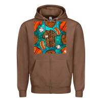 Chestnut baseball leopard uniform and hotdog with gemstone seamless pattern Zipper Hoodie - BundleAndBundleShop