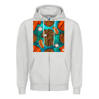 Dove Grey baseball leopard uniform and hotdog with gemstone seamless pattern Zipper Hoodie - BundleAndBundleShop