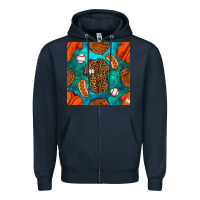 Navy baseball leopard uniform and hotdog with gemstone seamless pattern Zipper Hoodie - BundleAndBundleShop