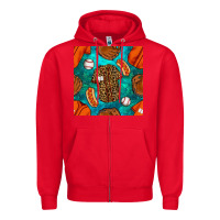 Red baseball leopard uniform and hotdog with gemstone seamless pattern Zipper Hoodie - BundleAndBundleShop